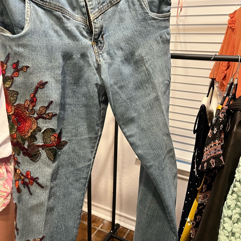Embroidered Blue Jeans